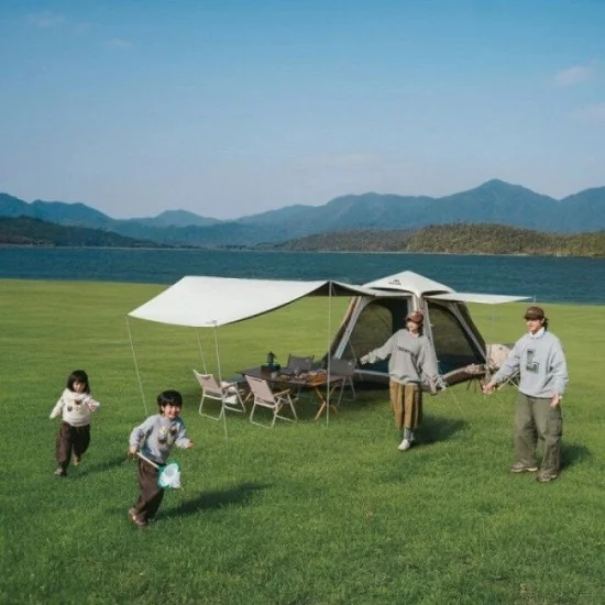 Naturehike Ango Pro Inflatable Tent - Khaki - Brown (240*240*180)